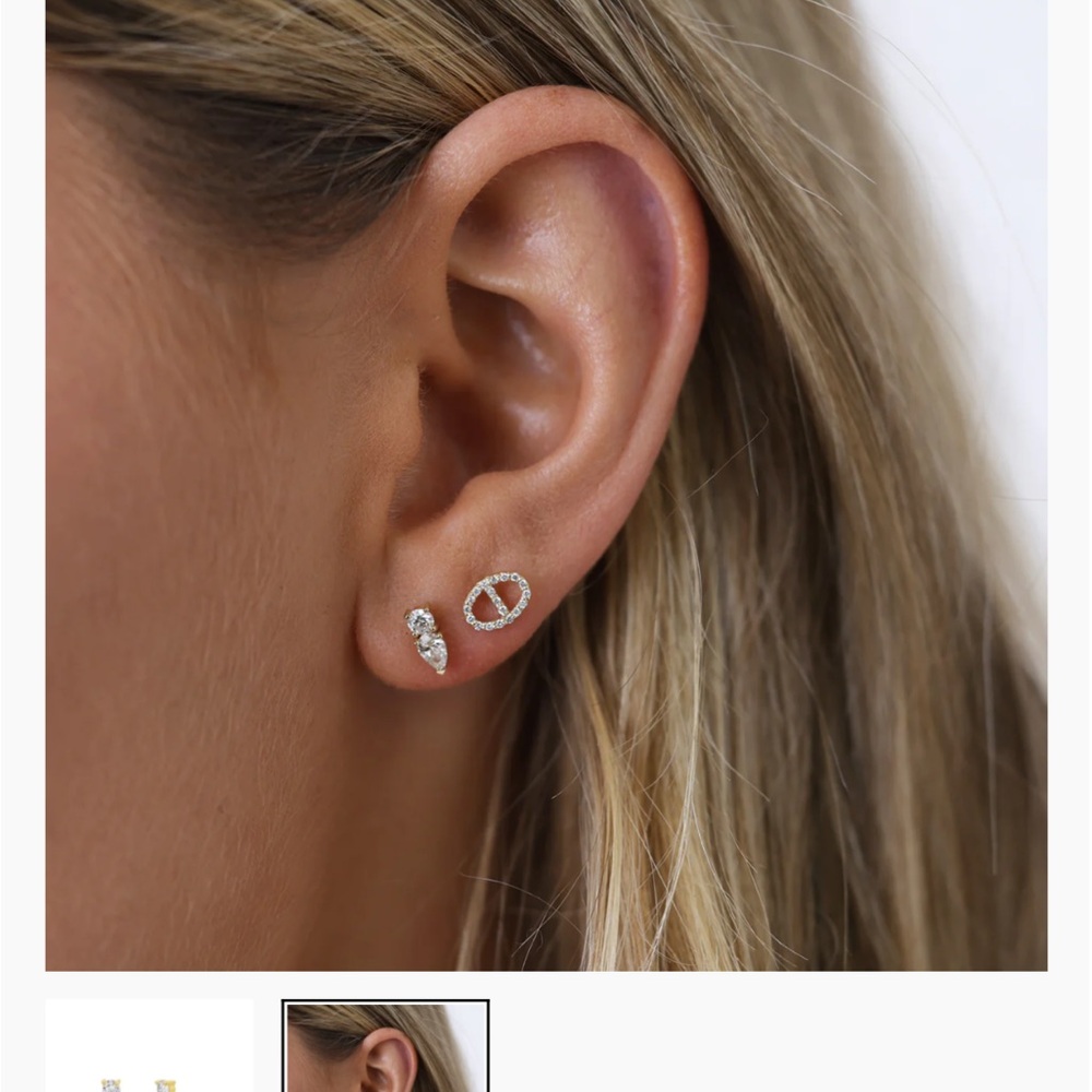 Baby Gold Diamond Duo studs from Baby Gold - Picture 2 of 7
